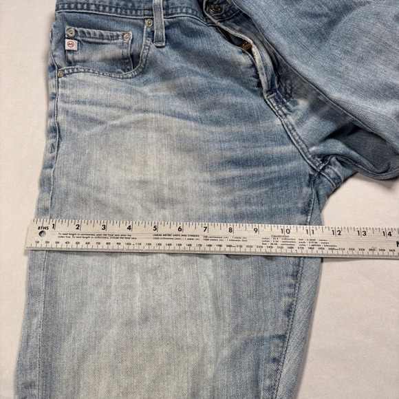 AG Adriano Goldschmied Jeans Mens 33R Light Blue The Matchbox Slim Straight 18Y - Picture 13 of 16